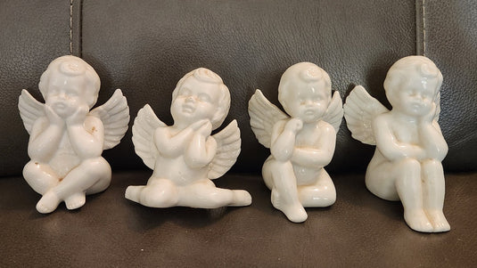 Set of 4 Porcelain Angel Figurines